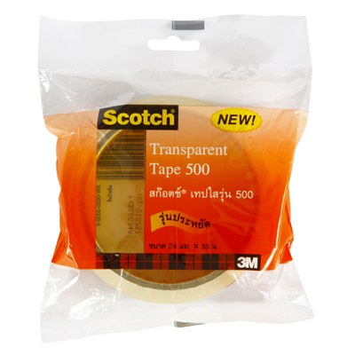 เทปใส สก๊อตช์ 500 ขนาด 1 นิ้ว x 36 หลา แกนใหญ่