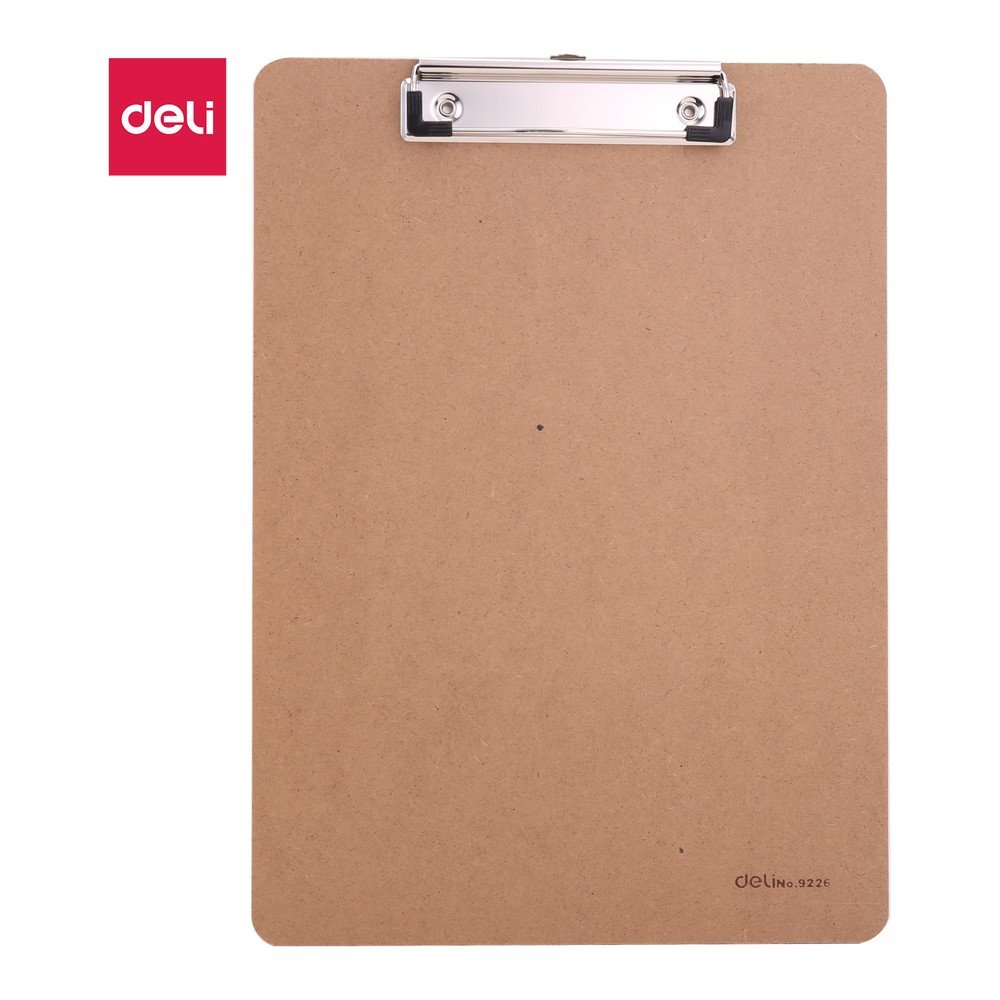 คลิปบอร์ด A4 Deli E9226 สีน้ำตาล
