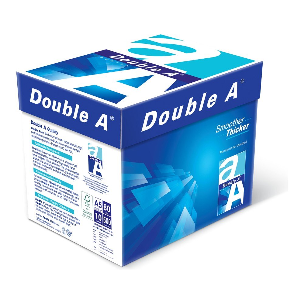 กระดาษถ่ายเอกสาร Double A A5 80 แกรม