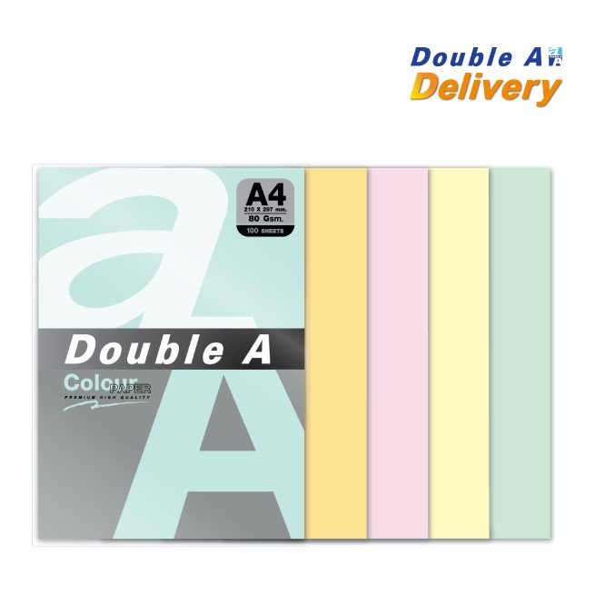 กระดาษสี Double A A4 80 แกรม คละ 5 สีพาสเทล