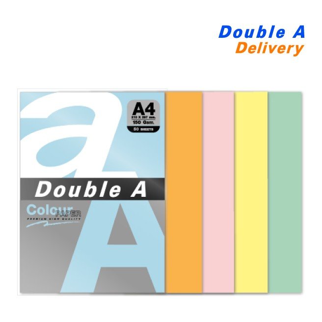 กระดาษการ์ดสี Double A A4 150 แกรม คละ 5 สี