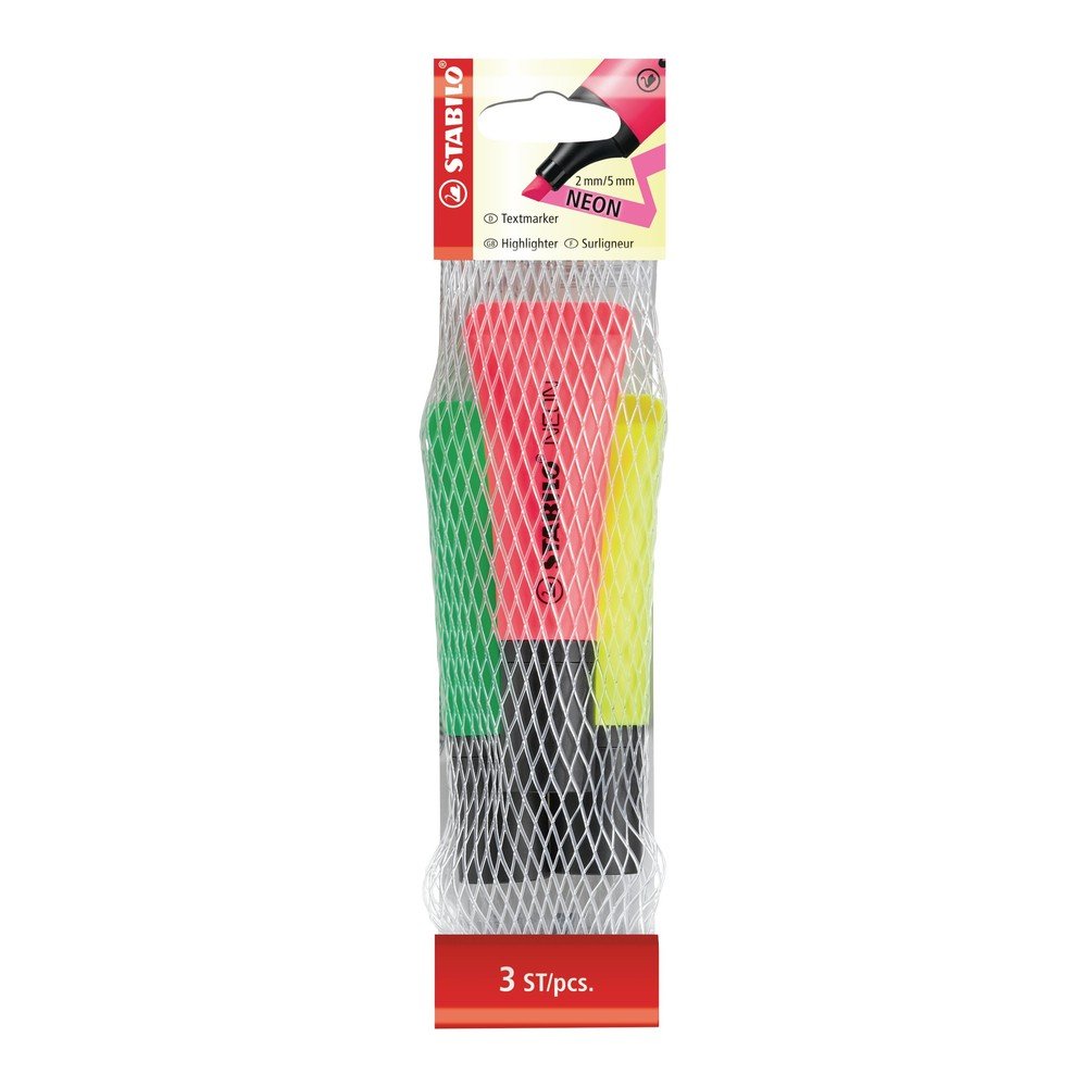 ปากกาเน้นข้อความ STABILO NEON แพ็ก 3 สี