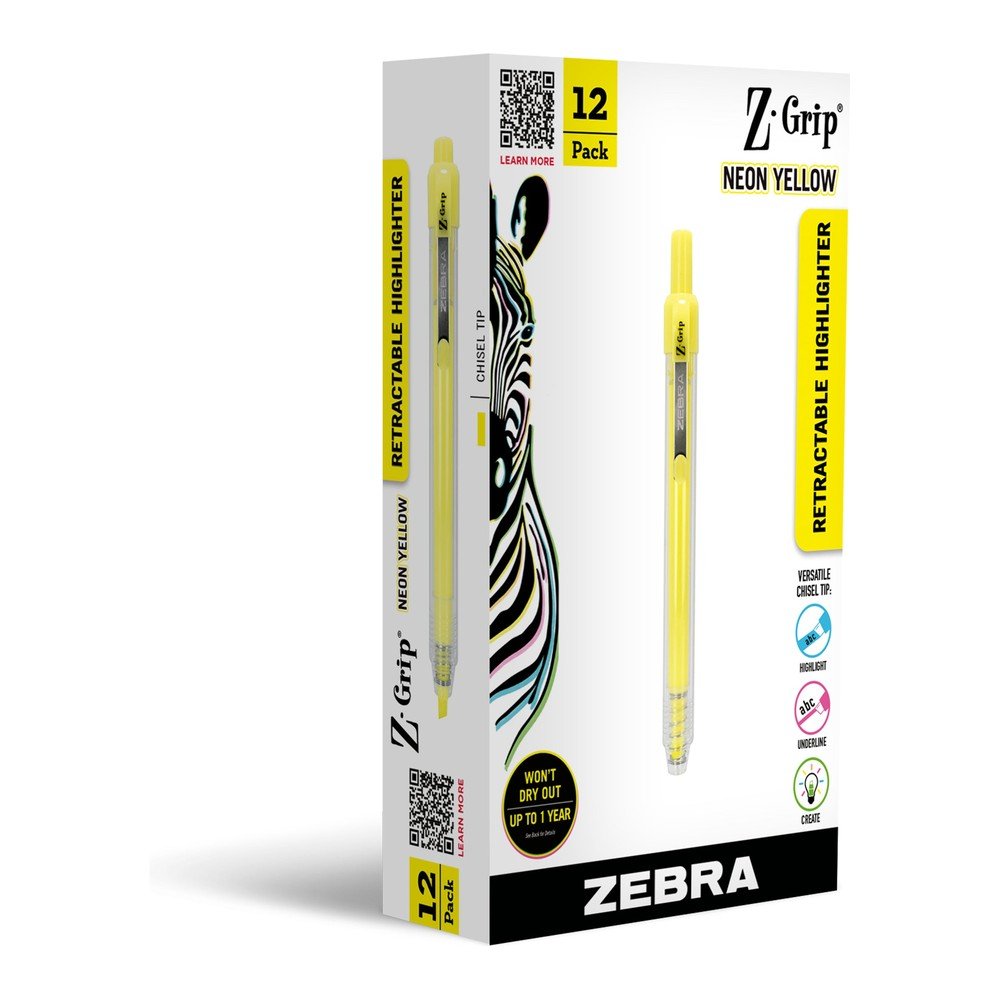 ปากกาเน้นข้อความแบบกด Zebra Z-Grip