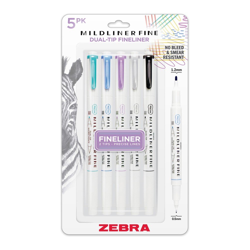 ปากกาหัวเข็ม 2 หัว Zebra Mildliner Fine
